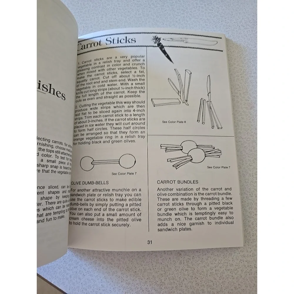 Fine‎ Art of Garnishing by Jerry Crowley 1984 Kit Paperback & 5 Tools - unused